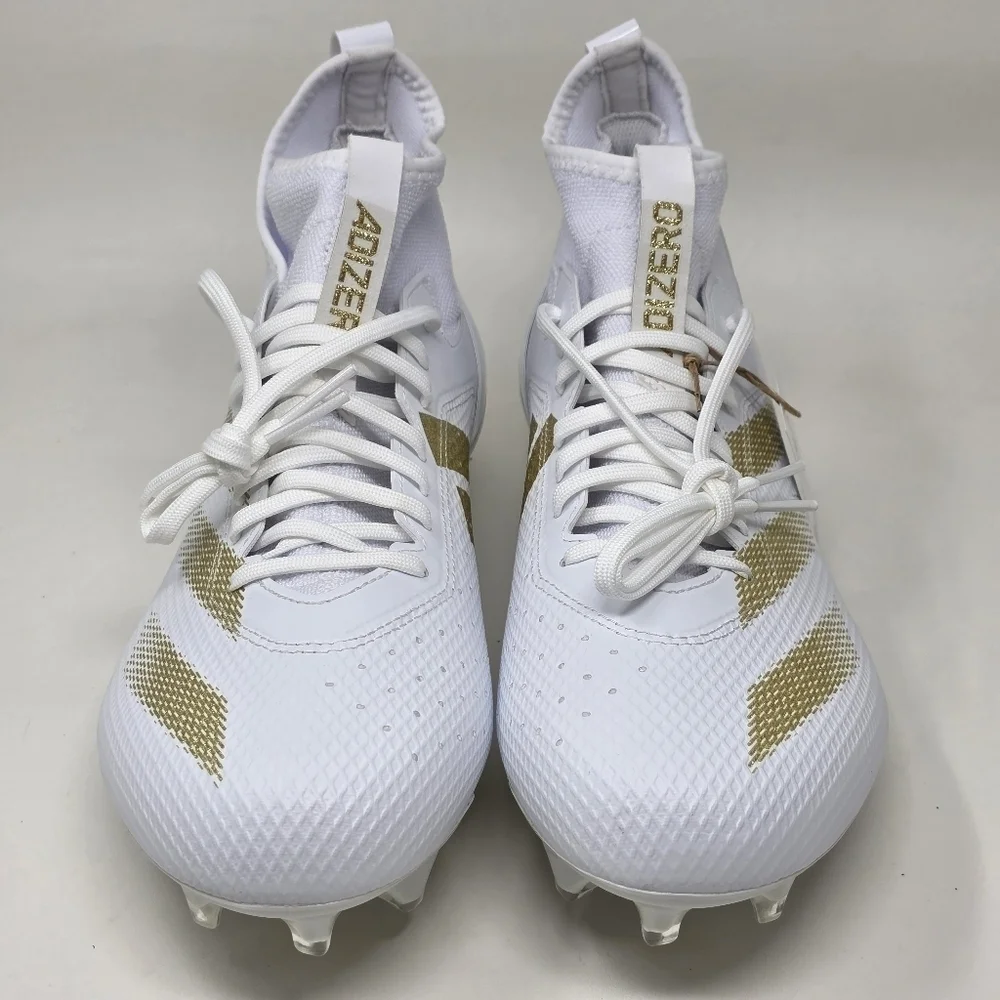 Adidas Adizero Impact MID Football Cleats White Gold IF2476 Men's Size 11 New